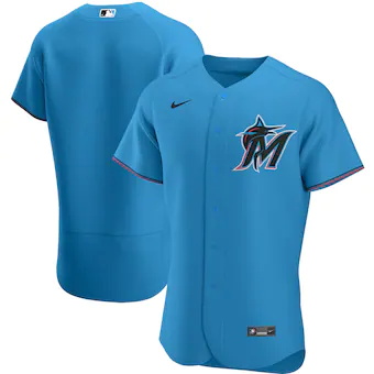 mens nike blue miami marlins alternate authentic team jerse